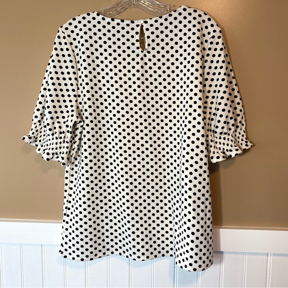 Adrianna Papell Tops Adrianna Papell Large Black And White Polka
